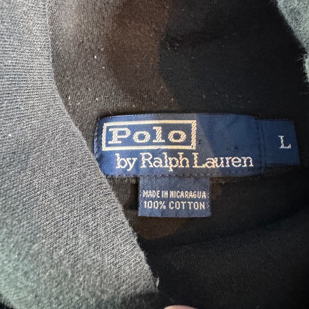 Polo Ralph Lauren Turtleneck Shirt Lot Mens Large Black White Long Sleeve Cotton - Picture 5 of 7